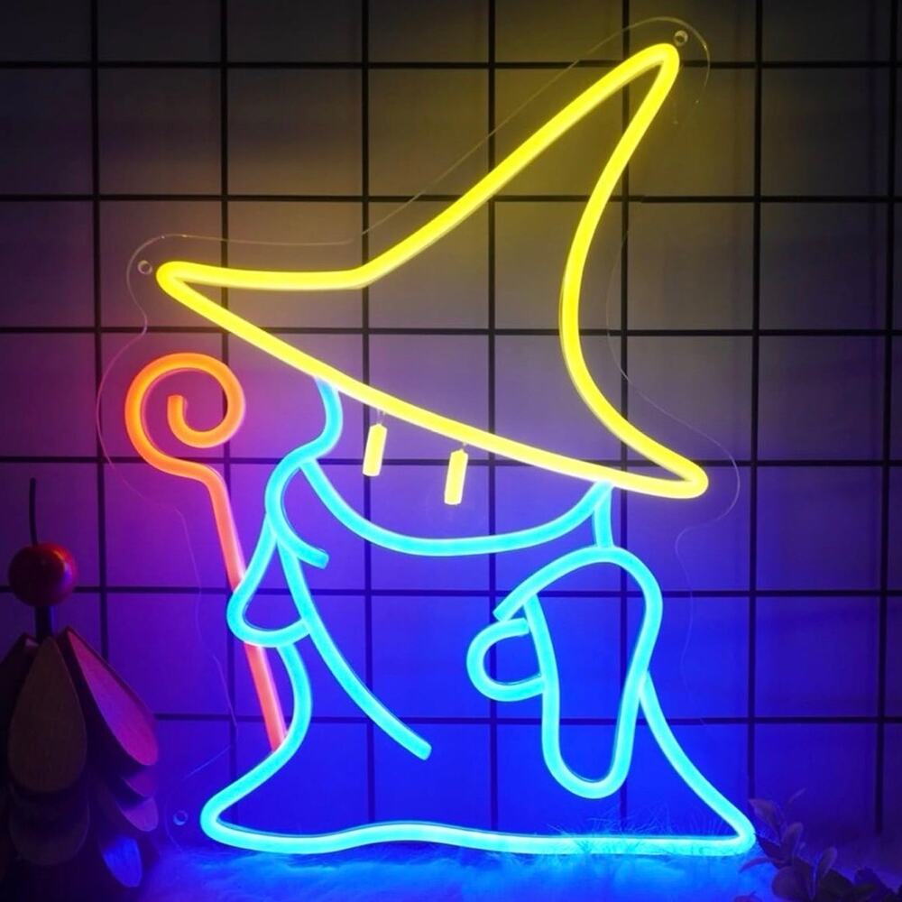 Final Fantasy Black Mage Neon Sign Night Light Room Wall Decor